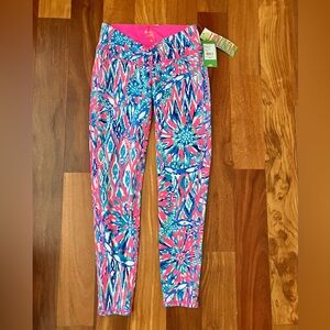 Lilly Pulitzer Hot Pink Multicolor Luxletic Athleisure Leggings Size S
